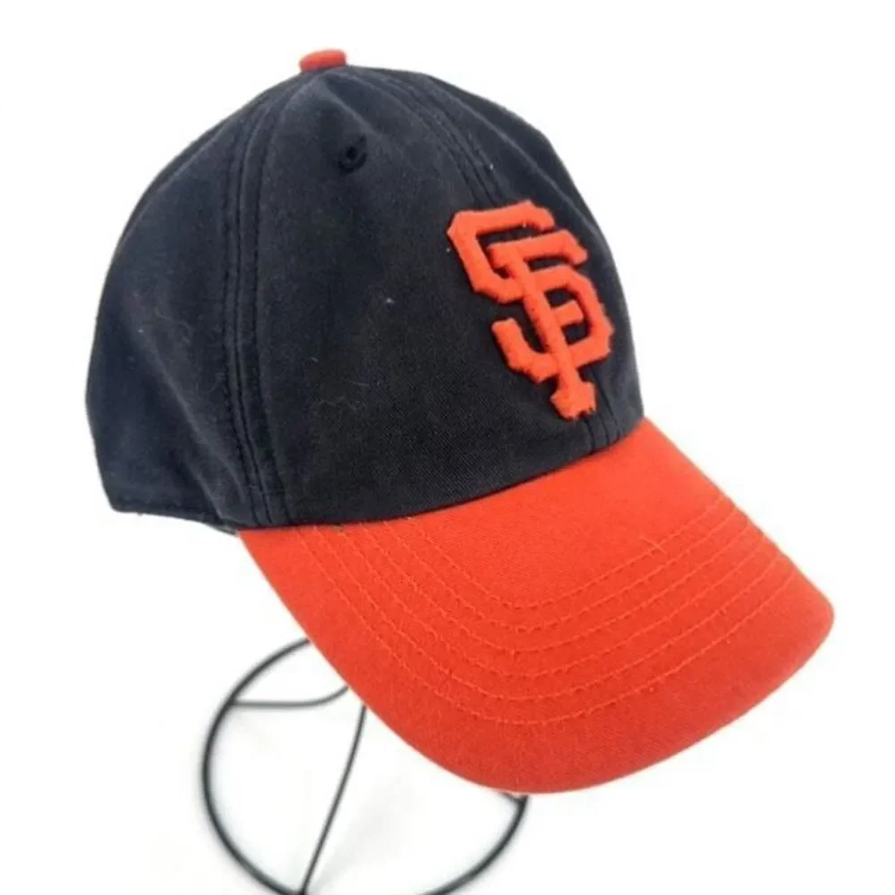 47 Brand San Francisco Giants Fitted Hat MLB Away Cap‎ Orange Brim Medium